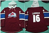 Avalanche 16 Nikita Zadorov Burgundy All Stitched Pullover Hoodie,baseball caps,new era cap wholesale,wholesale hats